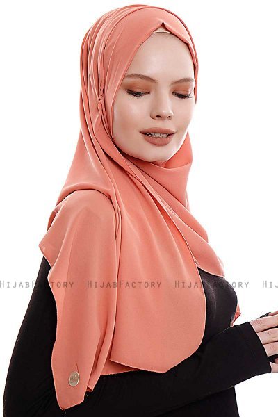 Yara - Salmon Practical One Piece Crepe Hijab