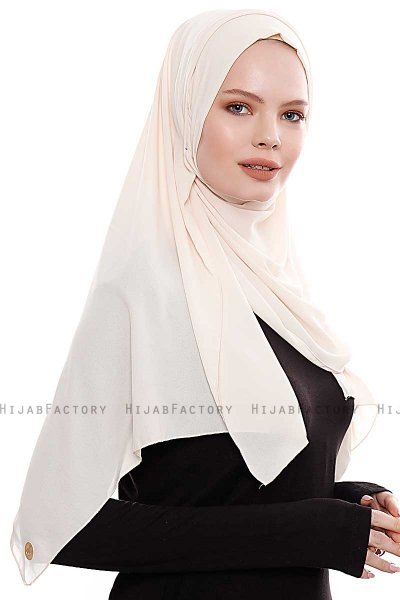Yara - Light Beige Practical One Piece Crepe Hijab