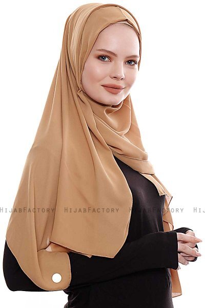 Yara - Light Caramel Practical One Piece Crepe Hijab