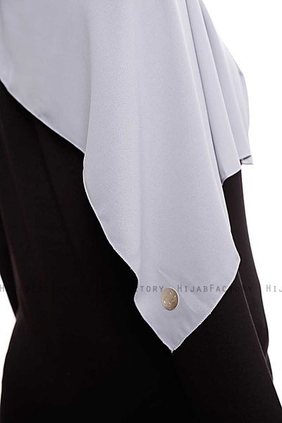 Yara - Light Grey Practical One Piece Crepe Hijab