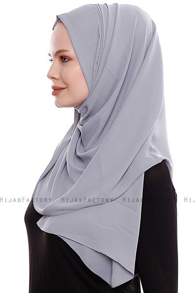 Yara - Dark Grey Practical One Piece Crepe Hijab