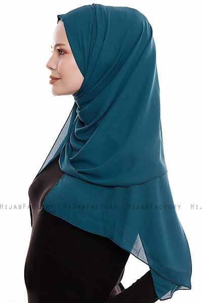Yara - Dark Green Practical One Piece Crepe Hijab