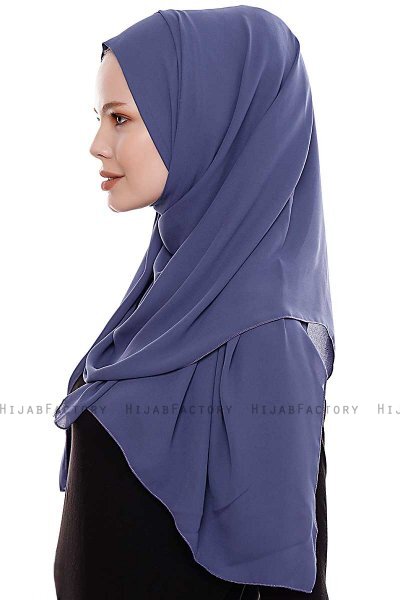 Yara - Royal Blue Practical One Piece Crepe Hijab