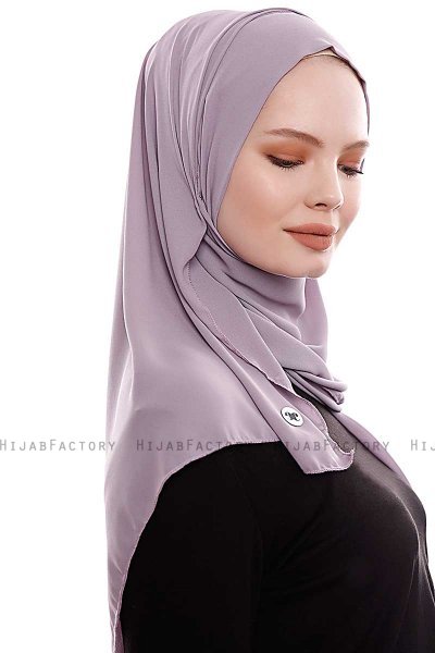 Yara - Stone Grey Practical One Piece Crepe Hijab