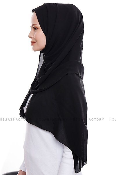 Yara - Black Practical One Piece Crepe Hijab