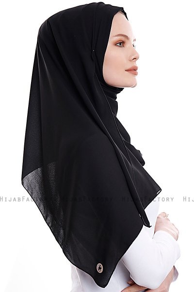 Yara - Black Practical One Piece Crepe Hijab