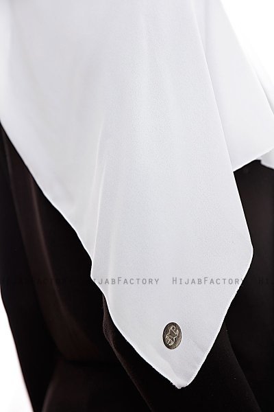 Yara - White Practical One Piece Crepe Hijab