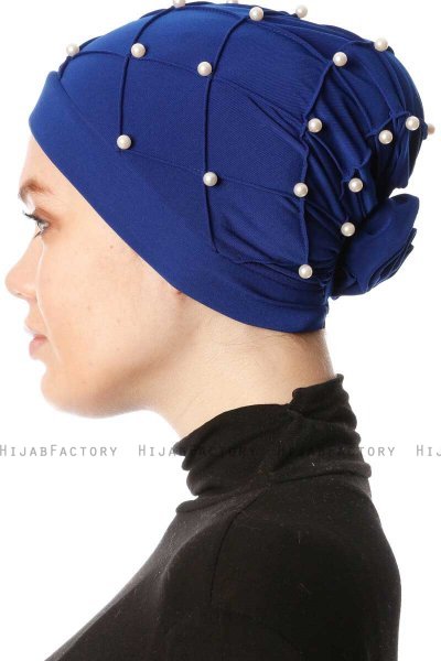 Yaren - Blue Crepe Chiffon Turban - Sehr-i Sal
