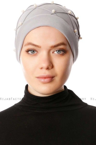 Yaren - Grey Crepe Chiffon Turban - Sehr-i Sal
