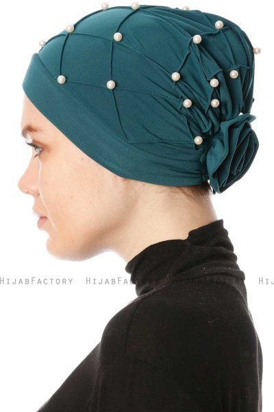 Yaren - Dark Green Crepe Chiffon Turban - Sehr-i Sal