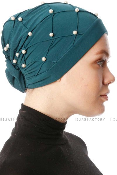 Yaren - Dark Green Crepe Chiffon Turban - Sehr-i Sal
