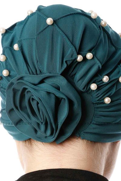 Yaren - Dark Green Crepe Chiffon Turban - Sehr-i Sal