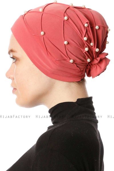 Yaren - Dark Pink Crepe Chiffon Turban - Sehr-i Sal