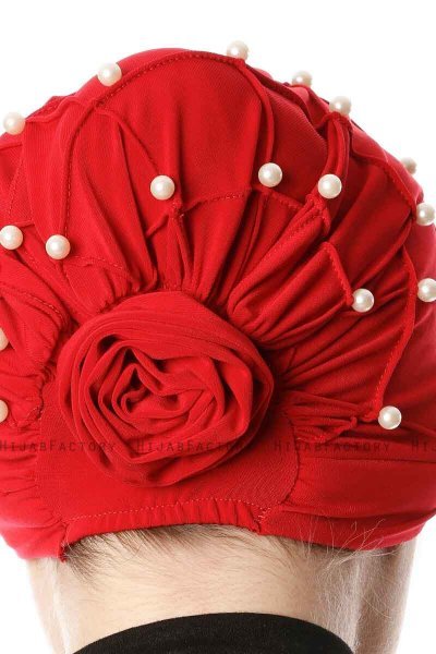 Yaren - Red Crepe Chiffon Turban - Sehr-i Sal