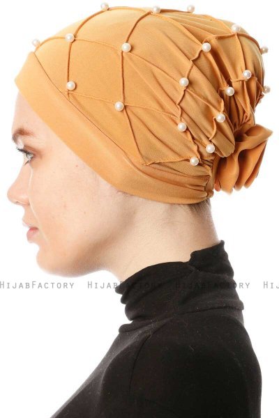 Yaren - Mustard Crepe Chiffon Turban - Sehr-i Sal