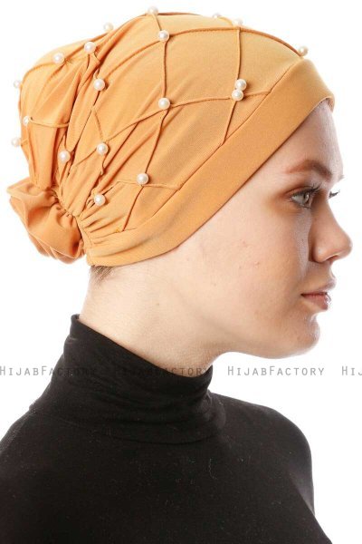 Yaren - Mustard Crepe Chiffon Turban - Sehr-i Sal