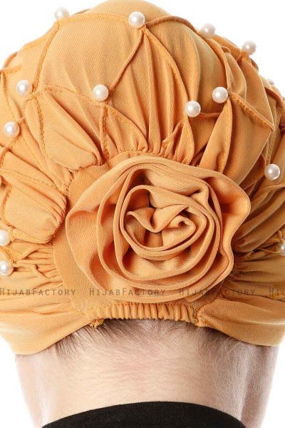 Yaren - Mustard Crepe Chiffon Turban - Sehr-i Sal