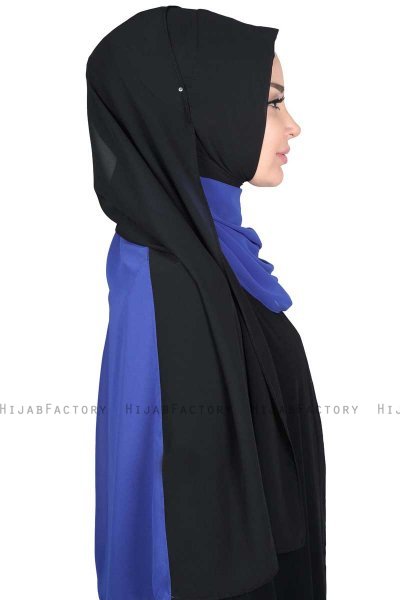 Ylva - Blue & Black Practical Chiffon Hijab