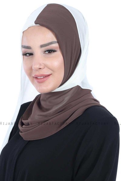 Ylva - Brown & Creme Practical Chiffon Hijab