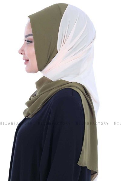 Ylva - Khaki & Beige Practical Chiffon Hijab