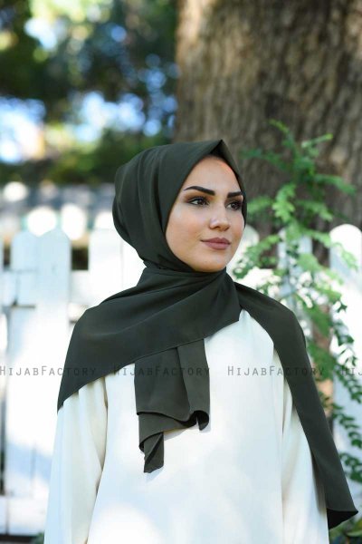 Zahra - Dark Khaki Crepe Hijab - Mirach