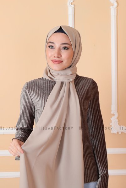 Zahra - Taupe Crepe Hijab - Mirach