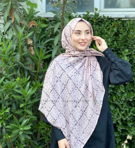 Zakiyah - Beige Patterned Cotton Hijab