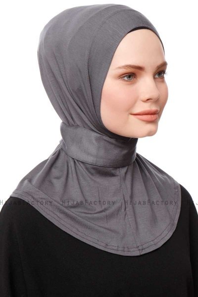 Zeliha - Dark Grey Practical Viskos Hijab