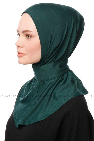 Zeliha - Dark Green Practical Viskos Hijab