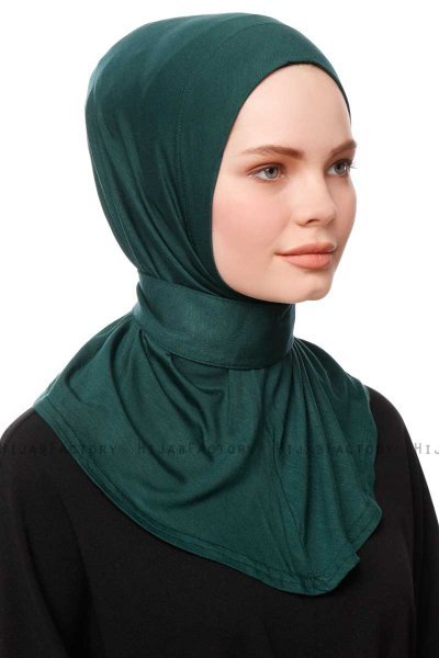 Zeliha - Dark Green Practical Viskos Hijab