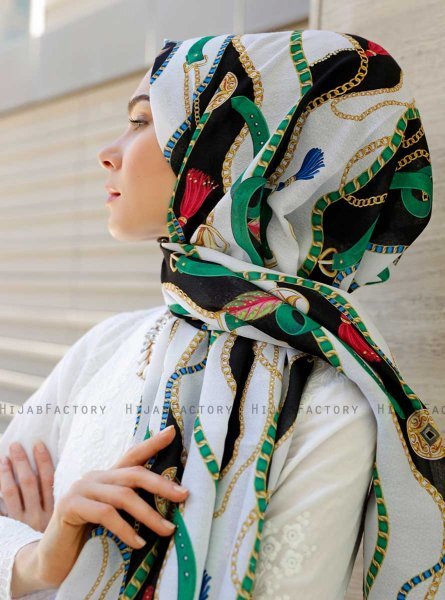 Zerline - Green Patterned Hijab - Sal Evi