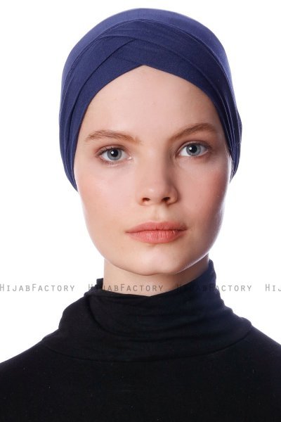 Zeynep - Navy Blue Parizien Underscarf - Ecardin