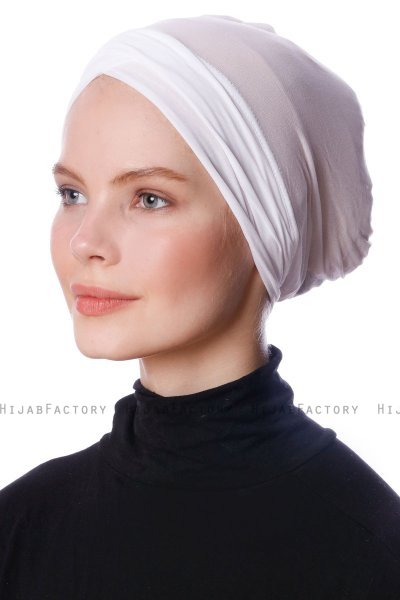 Zeynep - White Parizien Underscarf - Ecardin