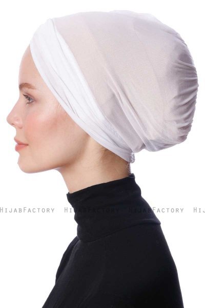 Zeynep - White Parizien Underscarf - Ecardin