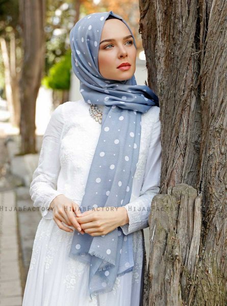 Zinera - Grey Patterned Hijab - Sal Evi