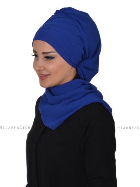 Zoe Blå Chiffon Turban Ayse Turban 322816-2
