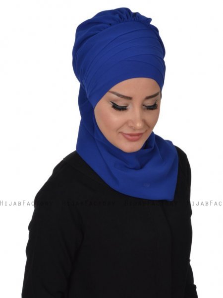 Zoe Blå Chiffon Turban Ayse Turban 322816-3