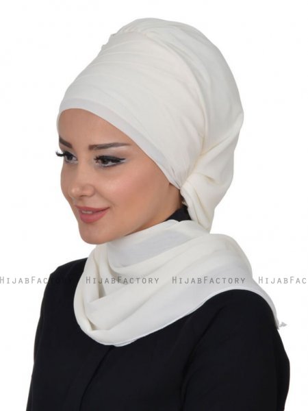 Zoe Creme Chiffon Turban Ayse Turban 322812c