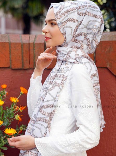 Zuleika - Brown Patterned Hijab - Sal Evi