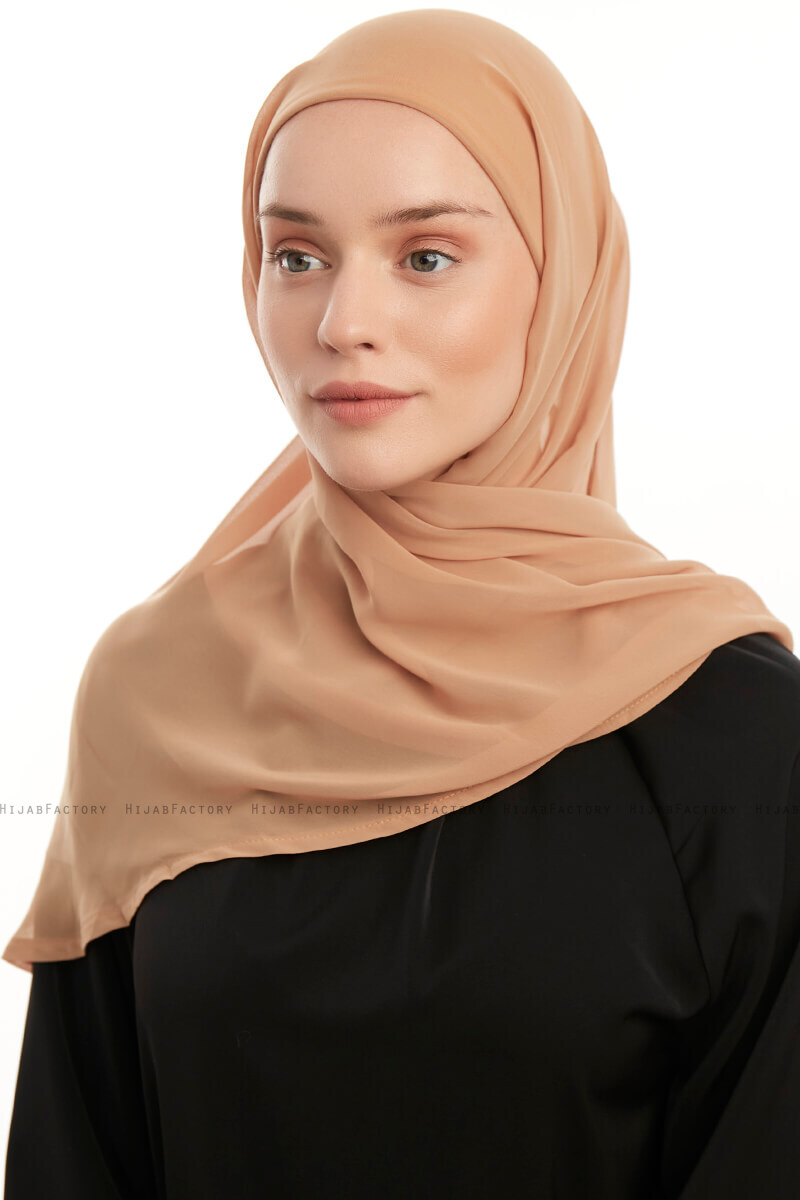 Light Gold Silver Chiffon Hijab main image 1